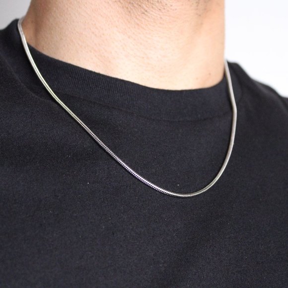 Silver 2mm Snake Chain Necklace 18”-24” - Picture 3 of 5
